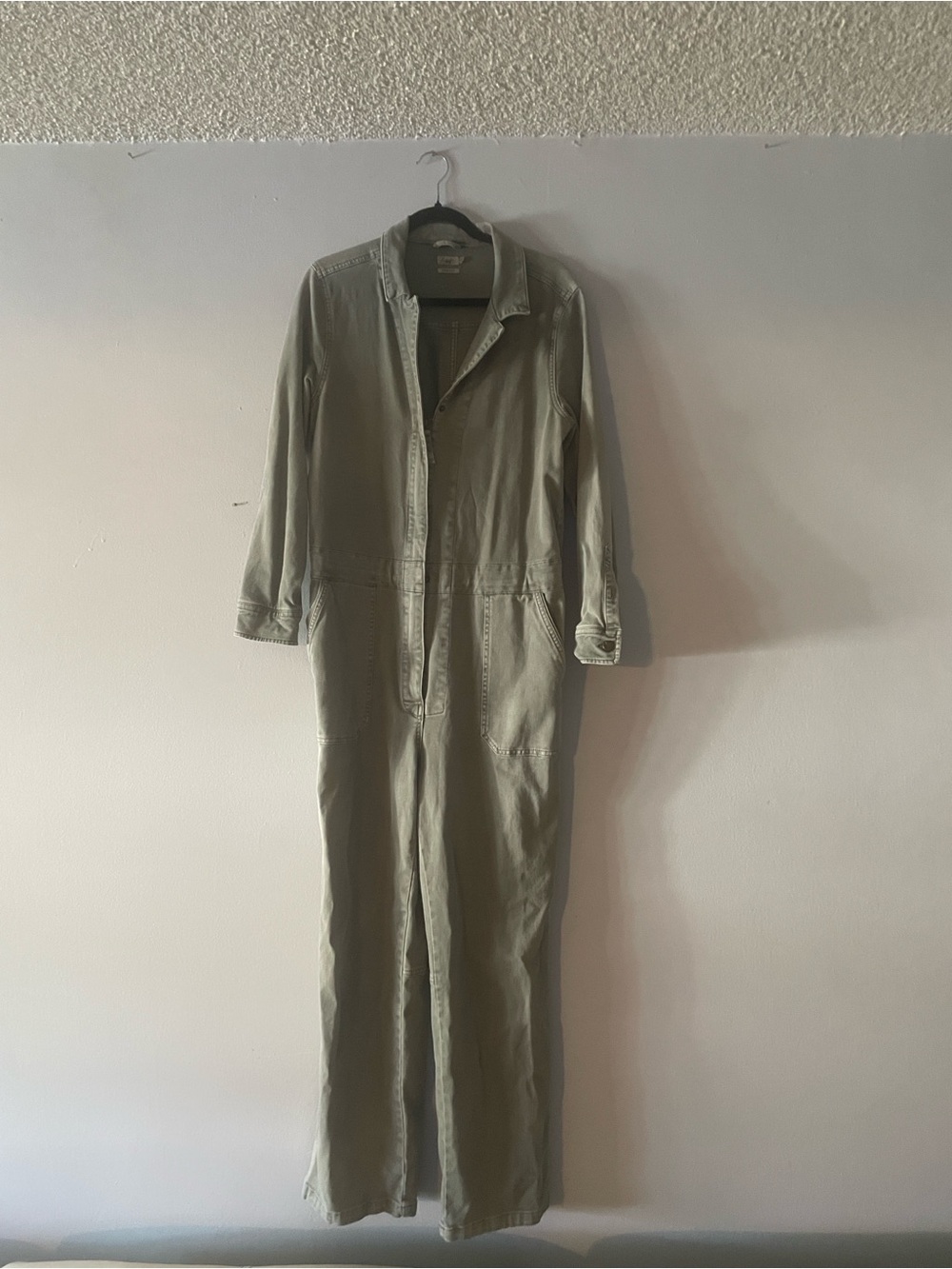 Faherty Olive Overland Twill Utility Jumpsuit Size L